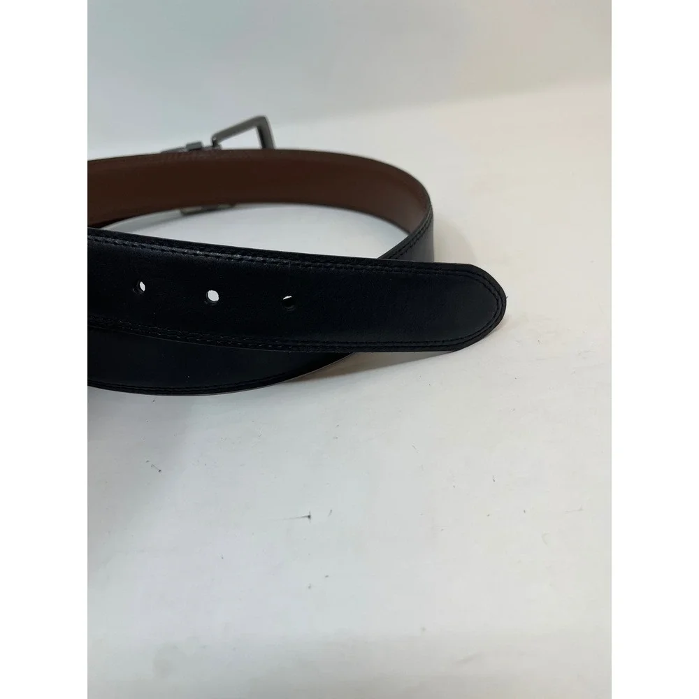 Dickies Reversible Belt Mens 36 Black Brown Good Leather Swivel Buckle